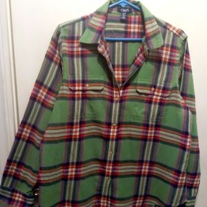 Chaps, Flannel Shirt, Size XL. Green/Red